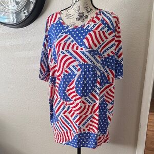 Patriotic Flag Print Tunic Top
